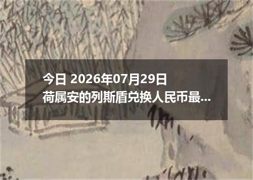今日 2026年07月29日 荷属安的列斯盾兑换人民币最新汇率行情