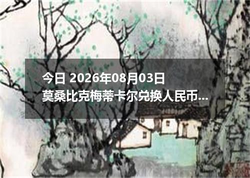 今日 2026年08月03日 莫桑比克梅蒂卡尔兑换人民币最新汇率行情