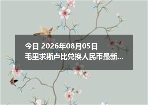 今日 2026年08月05日 毛里求斯卢比兑换人民币最新汇率行情