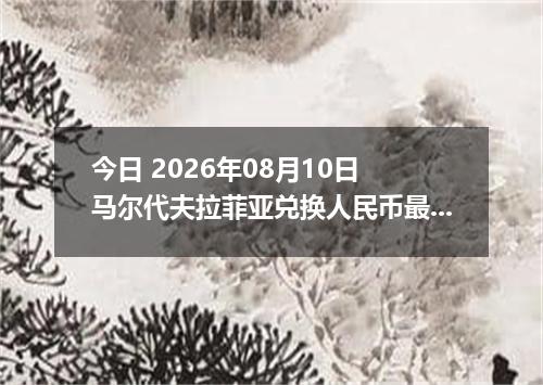 今日 2026年08月10日 马尔代夫拉菲亚兑换人民币最新汇率行情