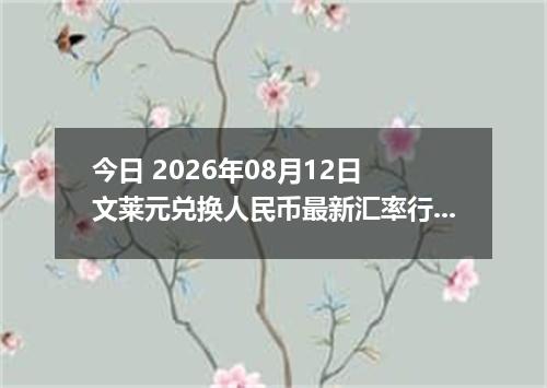 今日 2026年08月12日 文莱元兑换人民币最新汇率行情