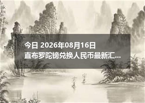 今日 2026年08月16日 直布罗陀镑兑换人民币最新汇率行情