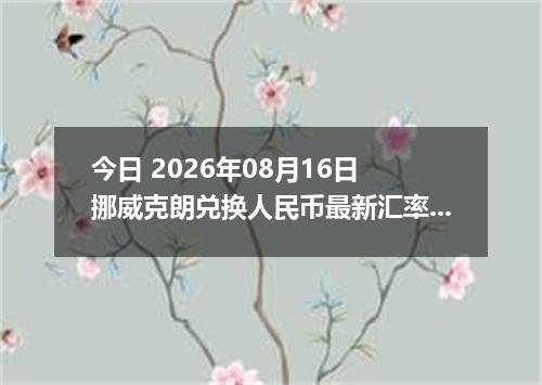 今日 2026年08月16日 挪威克朗兑换人民币最新汇率行情