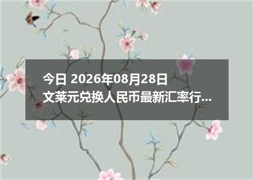 今日 2026年08月28日 文莱元兑换人民币最新汇率行情