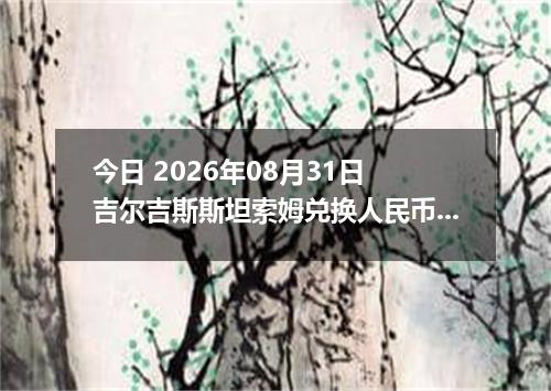 今日 2026年08月31日 吉尔吉斯斯坦索姆兑换人民币最新汇率行情