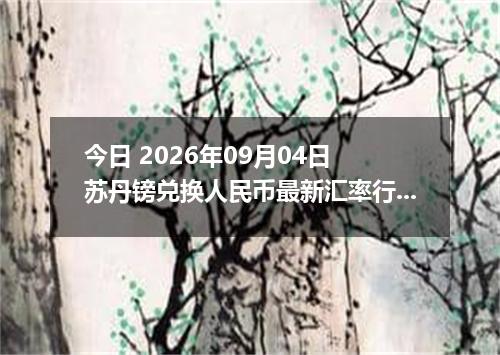 今日 2026年09月04日 苏丹镑兑换人民币最新汇率行情