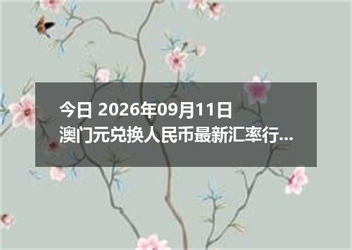 今日 2026年09月11日 澳门元兑换人民币最新汇率行情