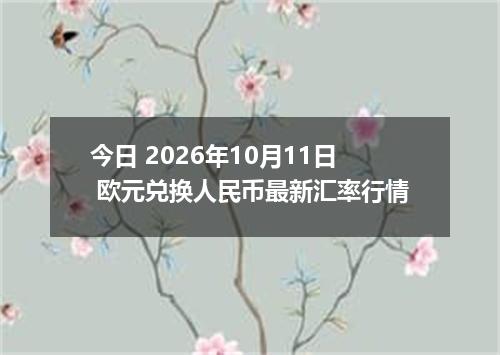 今日 2026年10月11日 欧元兑换人民币最新汇率行情