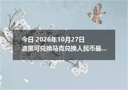 今日 2026年10月27日 波黑可兑换马克兑换人民币最新汇率行情
