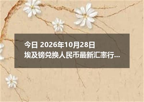 今日 2026年10月28日 埃及镑兑换人民币最新汇率行情