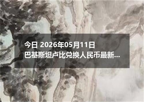 今日 2026年05月11日 巴基斯坦卢比兑换人民币最新汇率行情