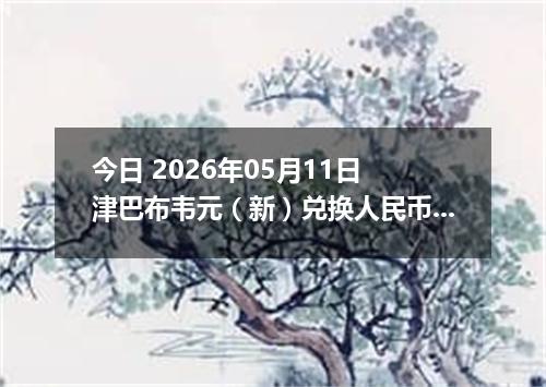 今日 2026年05月11日 津巴布韦元（新）兑换人民币最新汇率行情