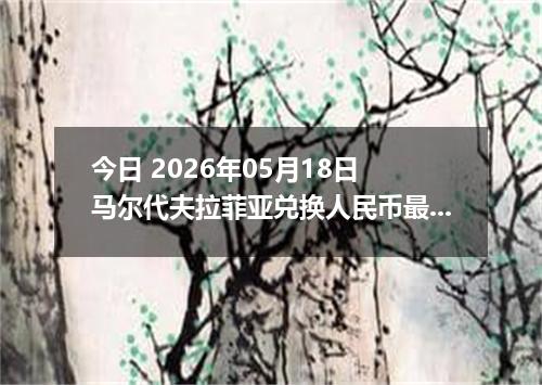 今日 2026年05月18日 马尔代夫拉菲亚兑换人民币最新汇率行情