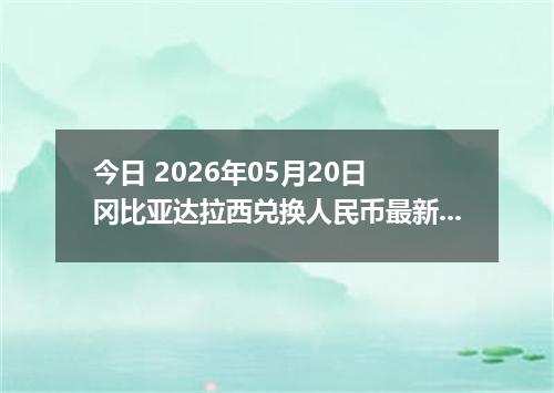 今日 2026年05月20日 冈比亚达拉西兑换人民币最新汇率行情