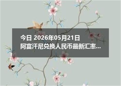 今日 2026年05月21日 阿富汗尼兑换人民币最新汇率行情