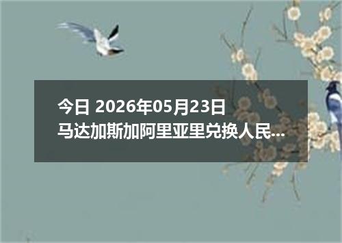 今日 2026年05月23日 马达加斯加阿里亚里兑换人民币最新汇率行情