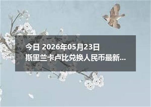 今日 2026年05月23日 斯里兰卡卢比兑换人民币最新汇率行情