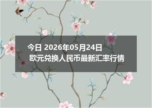今日 2026年05月24日 欧元兑换人民币最新汇率行情
