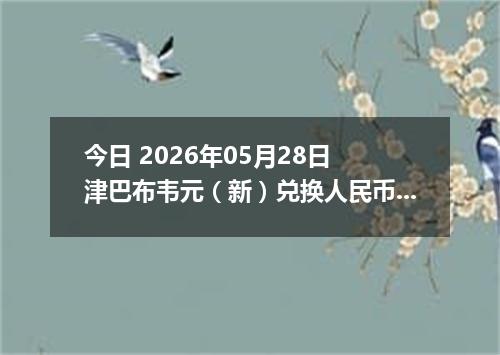 今日 2026年05月28日 津巴布韦元（新）兑换人民币最新汇率行情