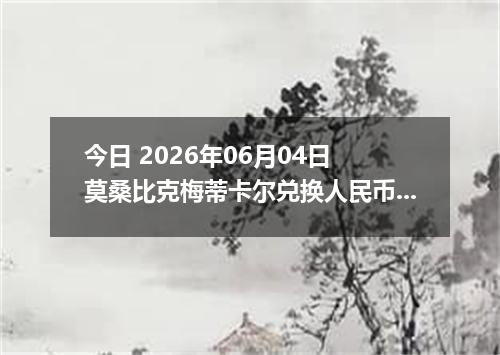 今日 2026年06月04日 莫桑比克梅蒂卡尔兑换人民币最新汇率行情