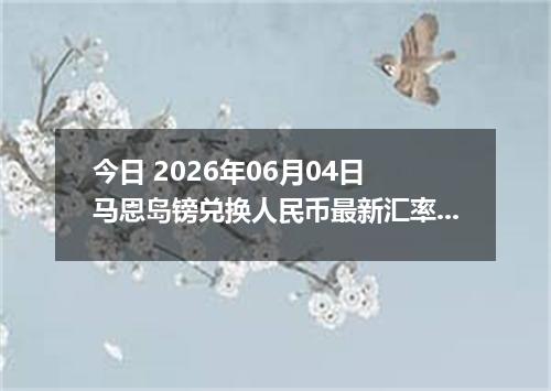 今日 2026年06月04日 马恩岛镑兑换人民币最新汇率行情