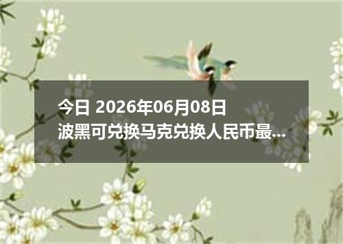 今日 2026年06月08日 波黑可兑换马克兑换人民币最新汇率行情