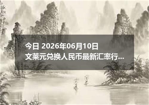 今日 2026年06月10日 文莱元兑换人民币最新汇率行情