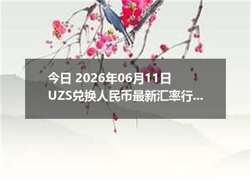 今日 2026年06月11日 UZS兑换人民币最新汇率行情