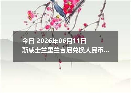 今日 2026年06月11日 斯威士兰里兰吉尼兑换人民币最新汇率行情