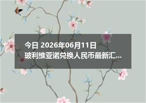 今日 2026年06月11日 玻利维亚诺兑换人民币最新汇率行情