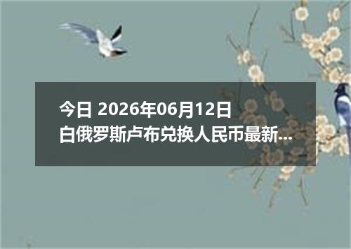 今日 2026年06月12日 白俄罗斯卢布兑换人民币最新汇率行情
