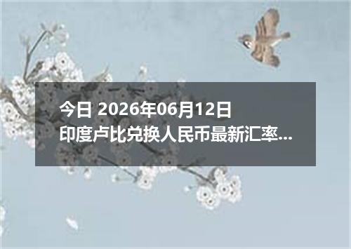 今日 2026年06月12日 印度卢比兑换人民币最新汇率行情