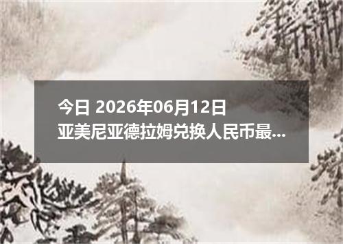 今日 2026年06月12日 亚美尼亚德拉姆兑换人民币最新汇率行情