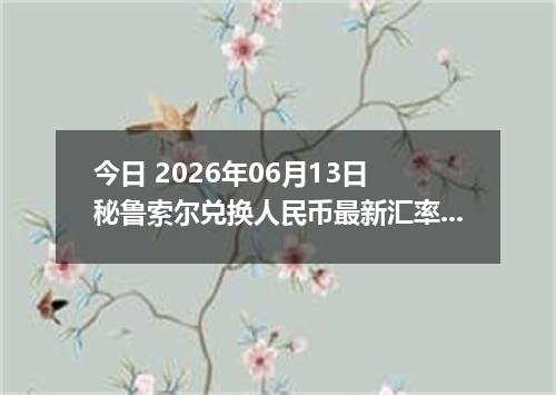 今日 2026年06月13日 秘鲁索尔兑换人民币最新汇率行情