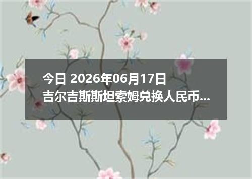 今日 2026年06月17日 吉尔吉斯斯坦索姆兑换人民币最新汇率行情