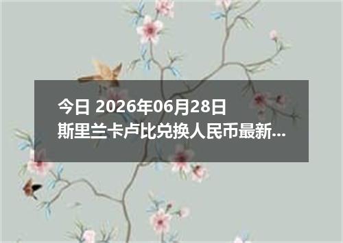 今日 2026年06月28日 斯里兰卡卢比兑换人民币最新汇率行情