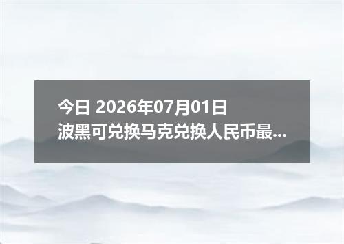 今日 2026年07月01日 波黑可兑换马克兑换人民币最新汇率行情