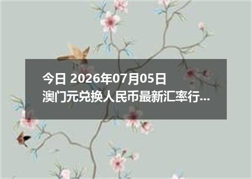 今日 2026年07月05日 澳门元兑换人民币最新汇率行情