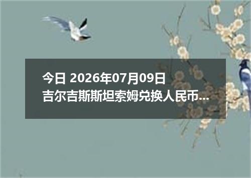 今日 2026年07月09日 吉尔吉斯斯坦索姆兑换人民币最新汇率行情