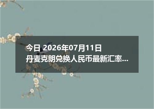 今日 2026年07月11日 丹麦克朗兑换人民币最新汇率行情