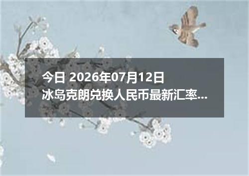 今日 2026年07月12日 冰岛克朗兑换人民币最新汇率行情