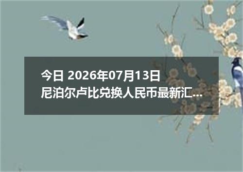 今日 2026年07月13日 尼泊尔卢比兑换人民币最新汇率行情